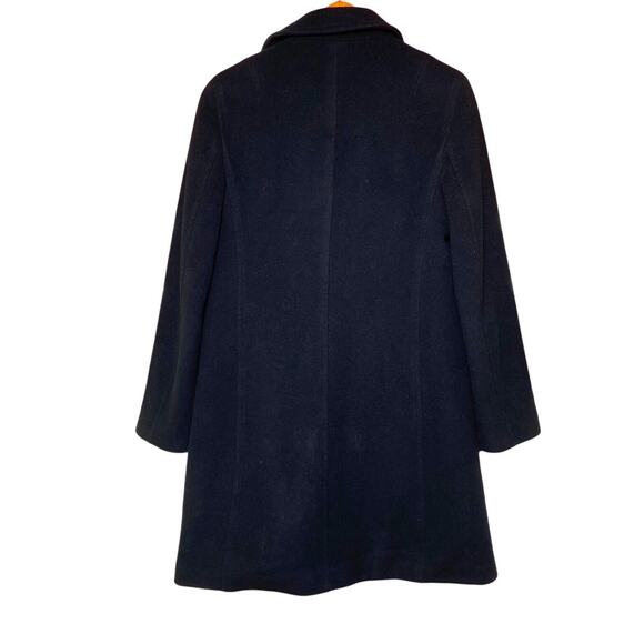 VTG J.Crew Wool Cashmere Double Button Black Coat Quilted Lining Women's Size 6 - Picture 4 of 14